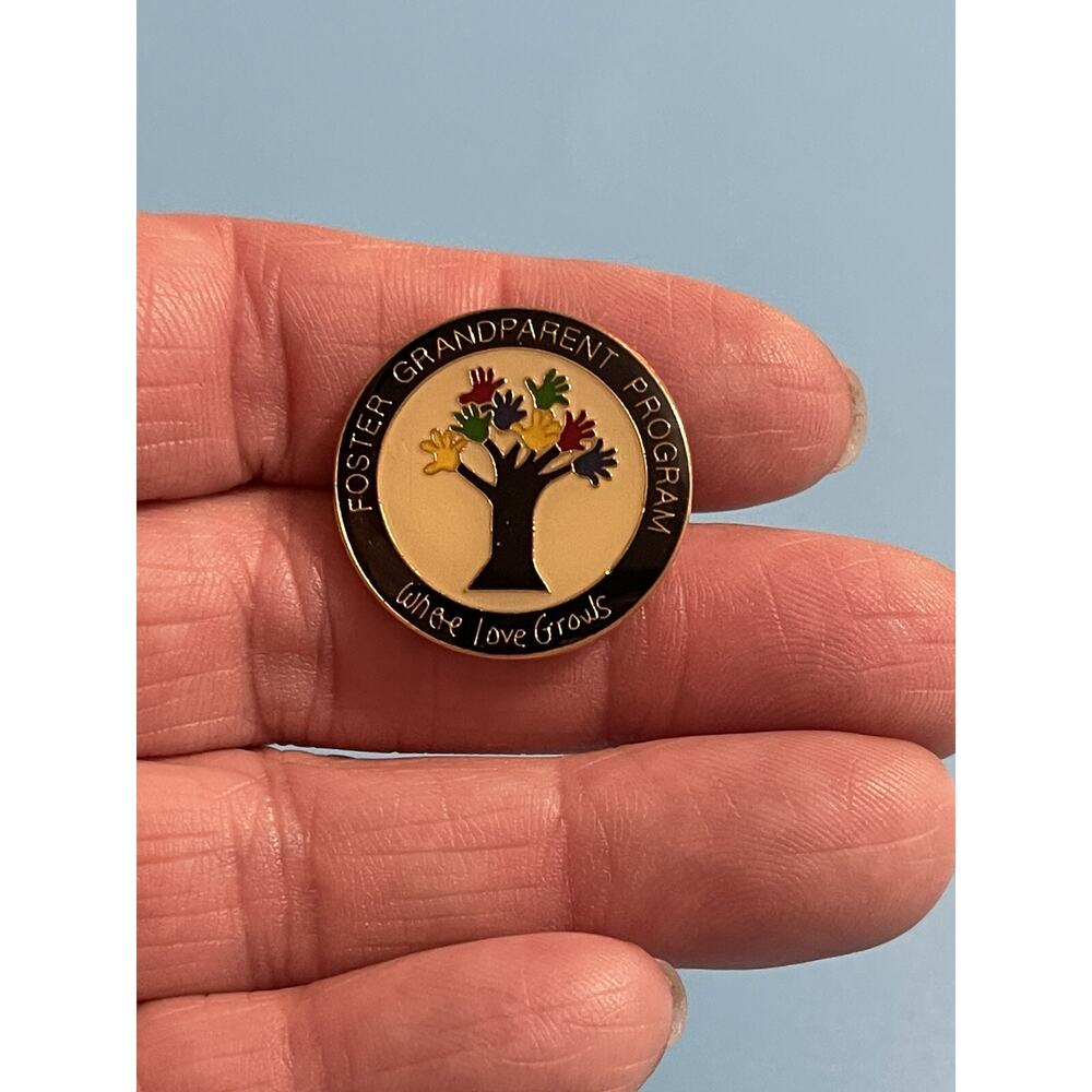 Foster Grandparent Program Enamel Lapel Pin - Where Love Grows
